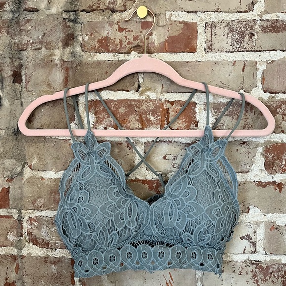 Pink Lily Other - SO THIS IS LOVE GREY LACE BRALETTE
- Large